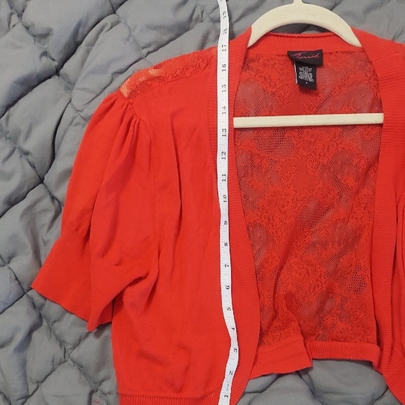 Torrid Vibrant Red Lace Shrug Cardigan Size XXL - Picture 7 of 7